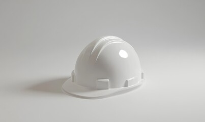 Fototapeta premium White hard hat safety equipment on white background, construction site illustration