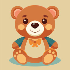 Cute teddy bear children toy vector