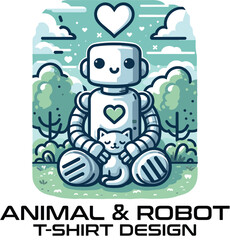 Animal And Robot Vector T Shirt Design