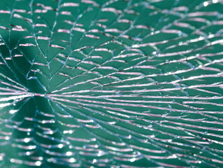 Cracks in tempered glass, abstract random pattern background