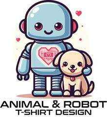 Animal And Robot Vector T Shirt Design