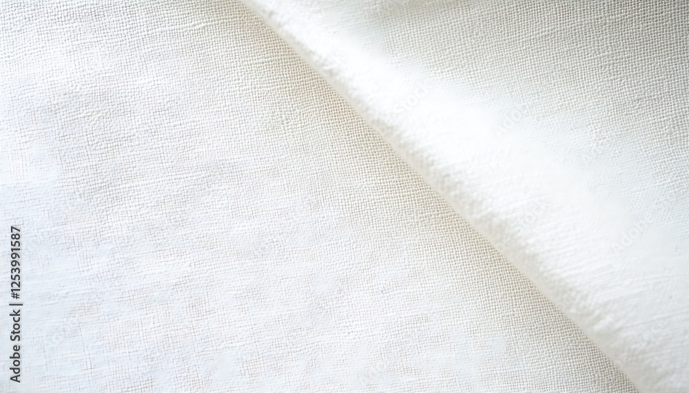 Leinwandbilder close-up of elegant white fabric texture displaying soft folds and a natural light illusion : genera
