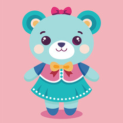 Cute Lady Teddy Bear Vector