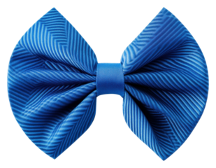 Bright blue bow tie with diagonal pattern