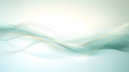 Fototapeta premium Abstract teal waves, light background