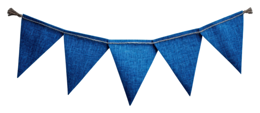Colorful denim bunting decoration for celebrations