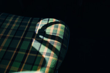 Classic car fabric seats close up