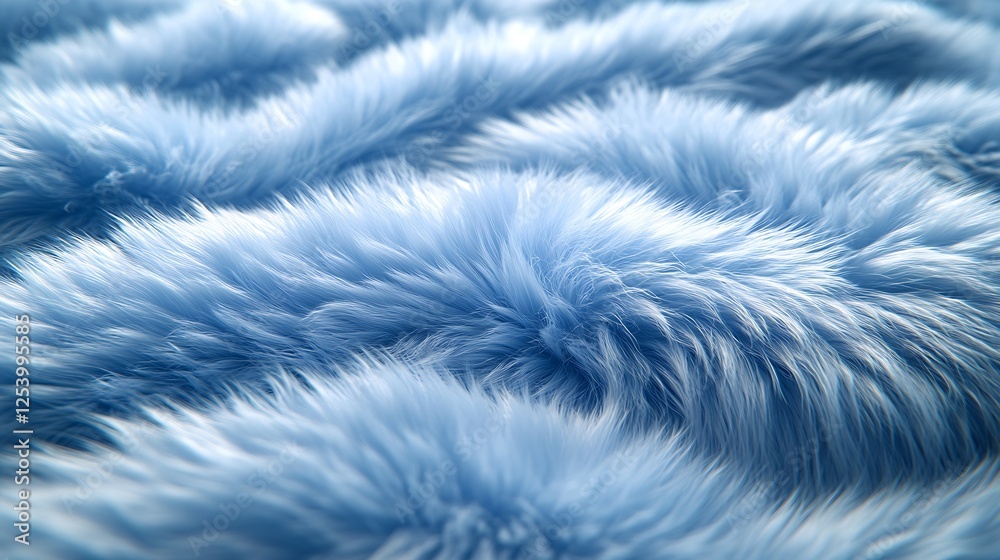 Poster Textured close up of soft fluffy blue fabric creating a serene and calming visual aesthetic for interior decor : Generative AI