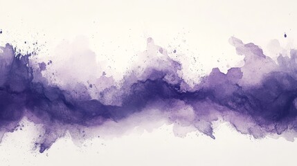 Abstract watercolor painting displays a horizontal wash of violet hues