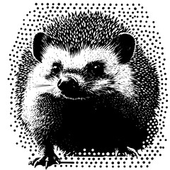 hedgehog halftone vector illustration