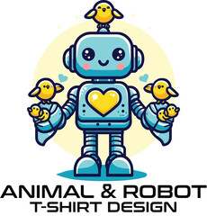 Animal And Robot Vector T Shirt Design