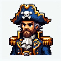 Fototapeta premium Blue-Coated Pirate Commander
