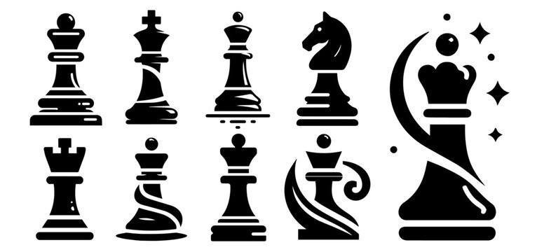 Chess pieces vector – unique modern icon set