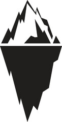 iceberg icon. vector illustration asset element. flat style. black. isolated on white background. Vector illustration
