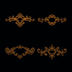 Golden Baroque Ornament Vector Premium Design