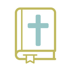 Obraz premium Holy bible wedding isolated vector icon