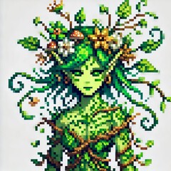 Obraz premium Earth Spirit in Pixel Art