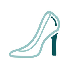 Wedding shoe of the bride with high heels icon
