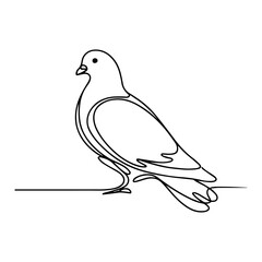 abstract one line vector of bird, symbolizing faith