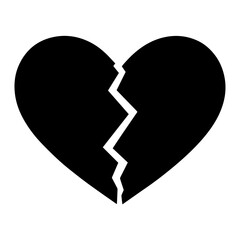 minimalist broken heart silhouette vector