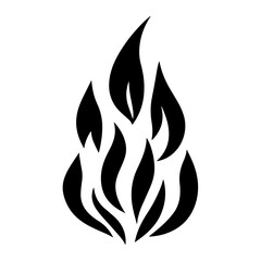 minimalist vector flame symbol in black and white