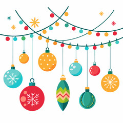 Christmas ornaments on white background. Christmas objects editable vector stroke saddle icon on white background