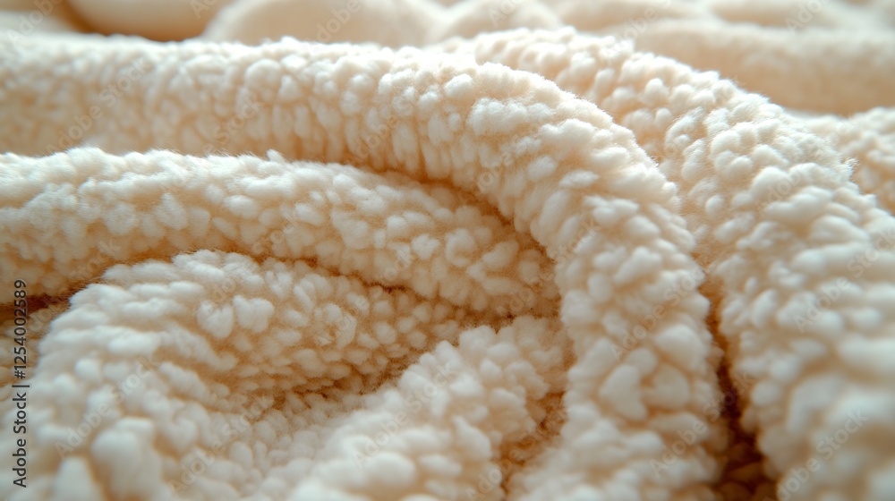 Poster close-up of soft fluffy blanket texture providing warmth and comfort in living space : generative ai