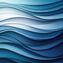 A serene abstract background featuring smooth, flowing waves in varying shades of blue, Ideal for use in technology, wellness, or calming design projects, evoking tranquility and depth,