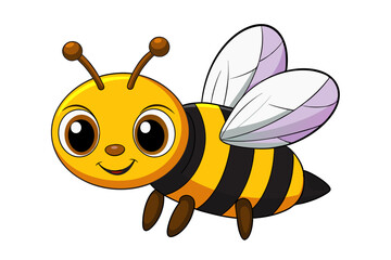 Obraz premium Cute Bee Carrying Bucket of Honey, Lovely Flying Insect Character vector cartoon illustration isolated on white background