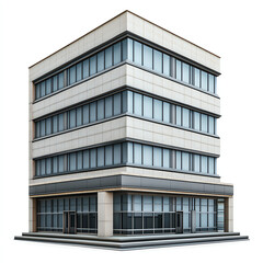 Obraz premium A modern office building showcasing sleek lines and contemporary design. The glass facade reflects light beautifully, providing a sophisticated look to any urban landscape.
