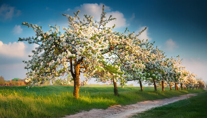 Fototapeta premium blooming apple tree spring flowering trees plants of apple