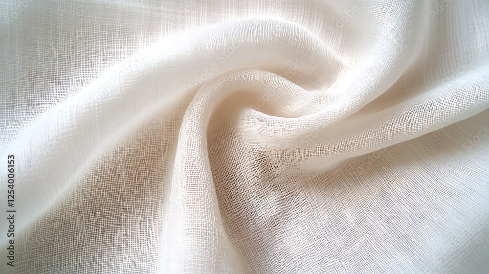 Aufkleber gentle cream colored fabric texture flowing elegantly in beautiful light for creative backgrounds : 