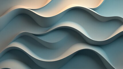 A close-up view of soft, flowing wave patterns in soothing blue and beige shades, perfect for backgrounds in design projects, websites, or as a texture in marketing materials,