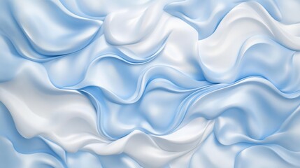 Obraz premium A smooth, flowing fabric in soft shades of blue and white creates a serene atmosphere, This image can enhance a variety of projects, including websites, flyers, or product packaging,