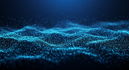 digital particles wave flow, Digital cyberspace abstract background