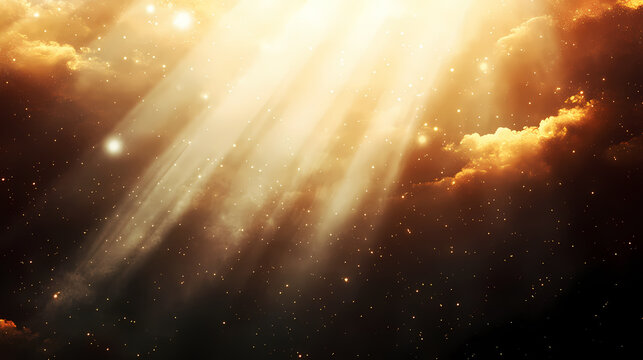 An abstract heavenly background filled with radiant light beams streaming down symbolizing hope and divinity creating a sense of peace and spiritual awakening. Abstract Deities. Illustration