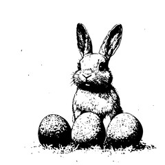 Easter Bunny Eggs Vector