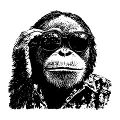 Cool Chimp Shades Vector