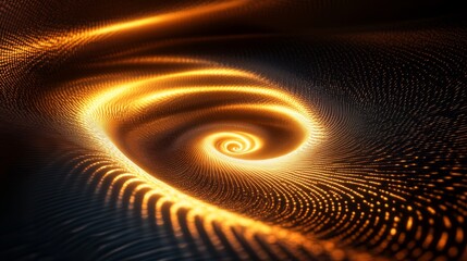 Golden spiral of light particles on a textured surface