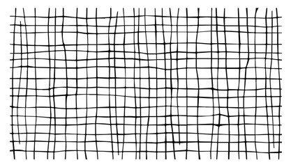 Fototapeta premium vector of abstract grid pattern with uneven hand drawn lines, black and white texture