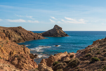 Cala de las Sirenas und Punta Baja im Naturpark del Cabo de Gata-Níjar, Provinz Almería, Autonome...