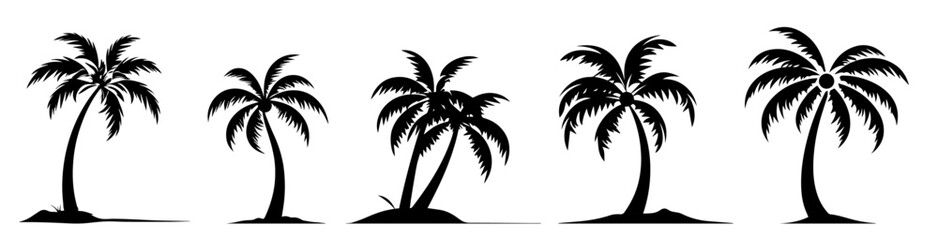 Palm Tree Silhouette Pack Vector