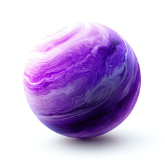 Fototapeta premium A vibrant purple sphere with a mesmerizing marble texture, displaying swirling patterns of white and darker shades of purple. Ideal for creative backgrounds or artistic projects.