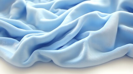 Obraz premium Plush blue fabric spread out in gentle waves creating a serene visual texture : Generative AI