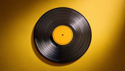 vintage record on yellow historical past