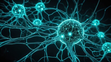 A seamless bio-cybernetic texture of an interconnected neural web, where glowing electric synapses pulse with energy. The organic structure mimics a futuristic AI brain, with fluid, vein-like connect