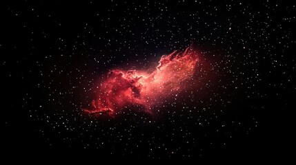 Colorful Red Pink Nebula In Deep Space
