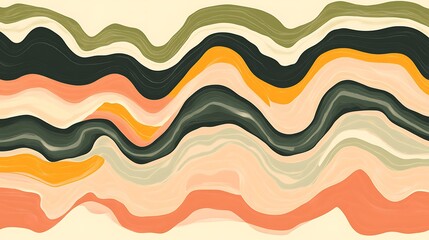 Abstract wavy lines, beige background, design texture