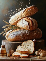 Bread on Wooden Table