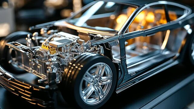 An intricate look at the chassis assembly section of an auto plant, where mechanical systems and precision engineering bring a car&rsquo;s framework to life.